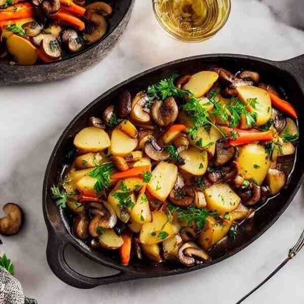 Картофельные зразы с грибами и овощами